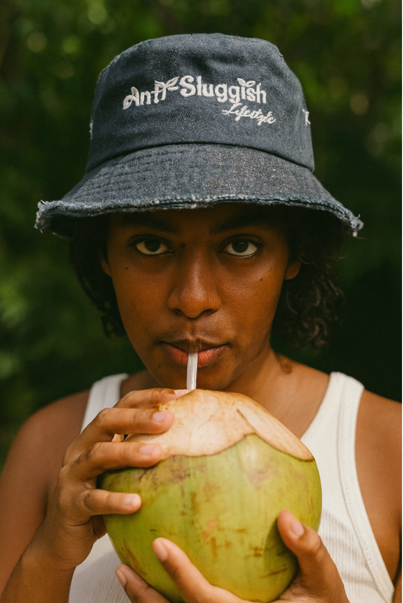 Anti-Sluggish™️ Denim Distressed Bucket Hat
