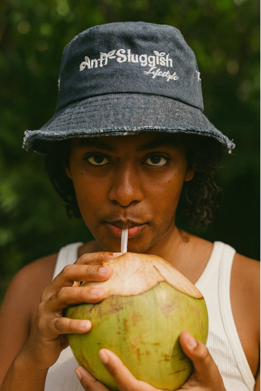 Anti-Sluggish™️ Denim Distressed Bucket Hat